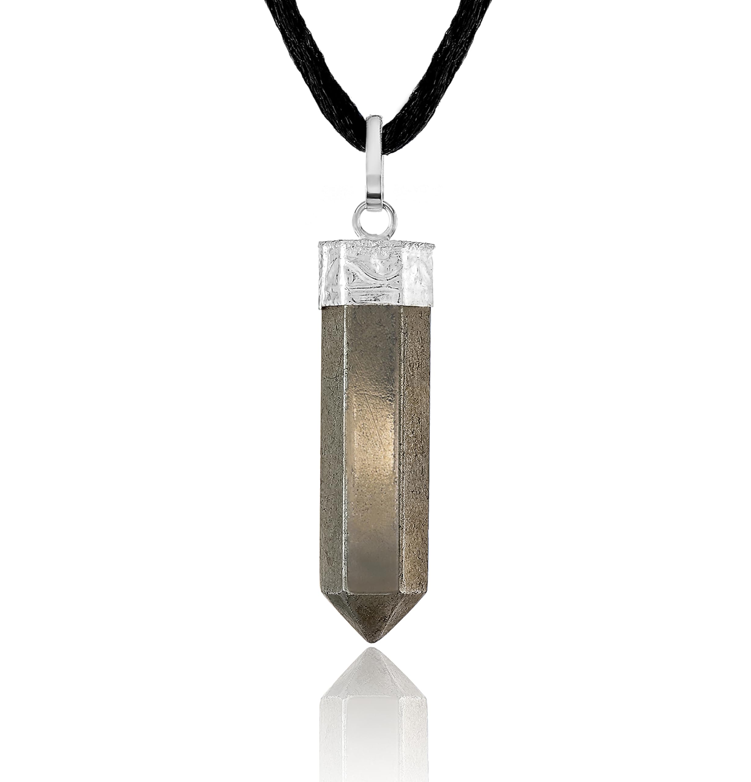 Sugandha Wellness Pyrite Healing Crystal Necklace – Abundance, Luck & Protection