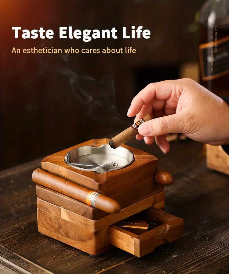 Wooden Cigar Ashtray & Coaster Options