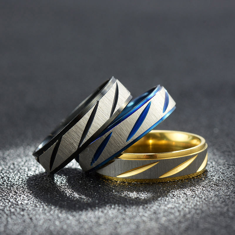 Double Bevel Stainless Steel Ring for Men and Women