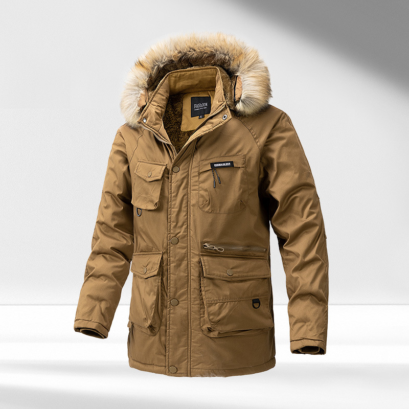 Men's Hooded Padded Winter Overalls