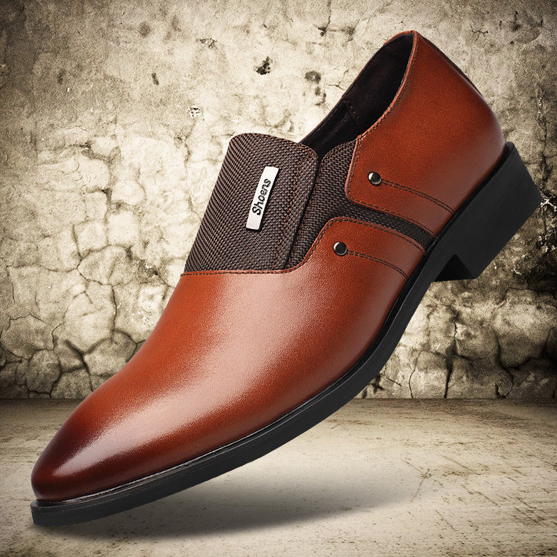 Men's Black Pointed-Toe Leather Shoes