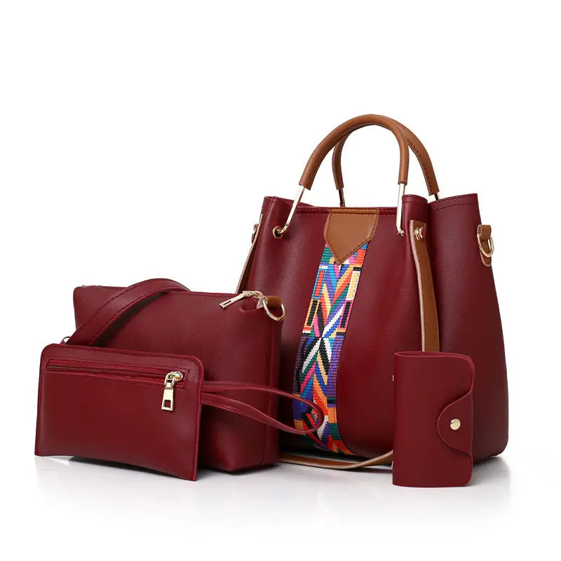 4-Piece Women's Shoulder Bag Set - Stylish Handbags