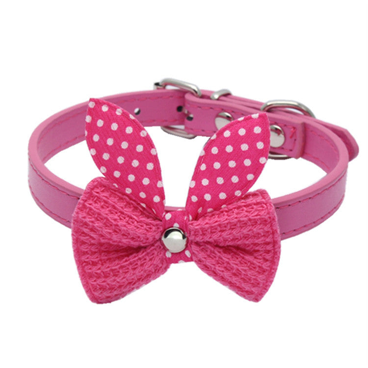 Knitted Bow Pet Collar