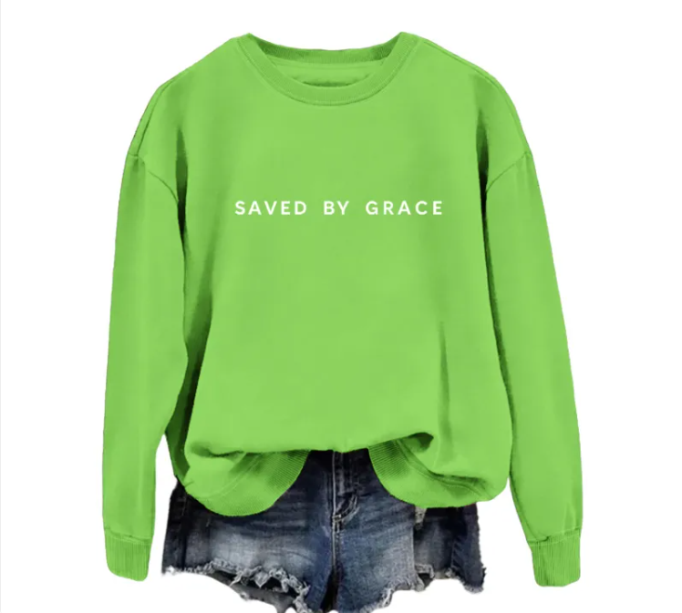 Graceful Faith Pullover Sweatshirt – Women's CVC Cotton Hoodie in 15 Colours