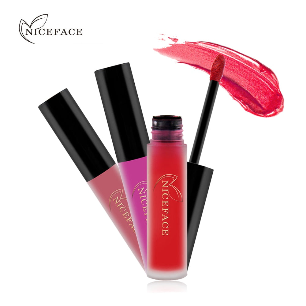 NICEFACE Matte Liquid Lipstick – 26 Shades, Waterproof Long-Lasting Lip Gloss