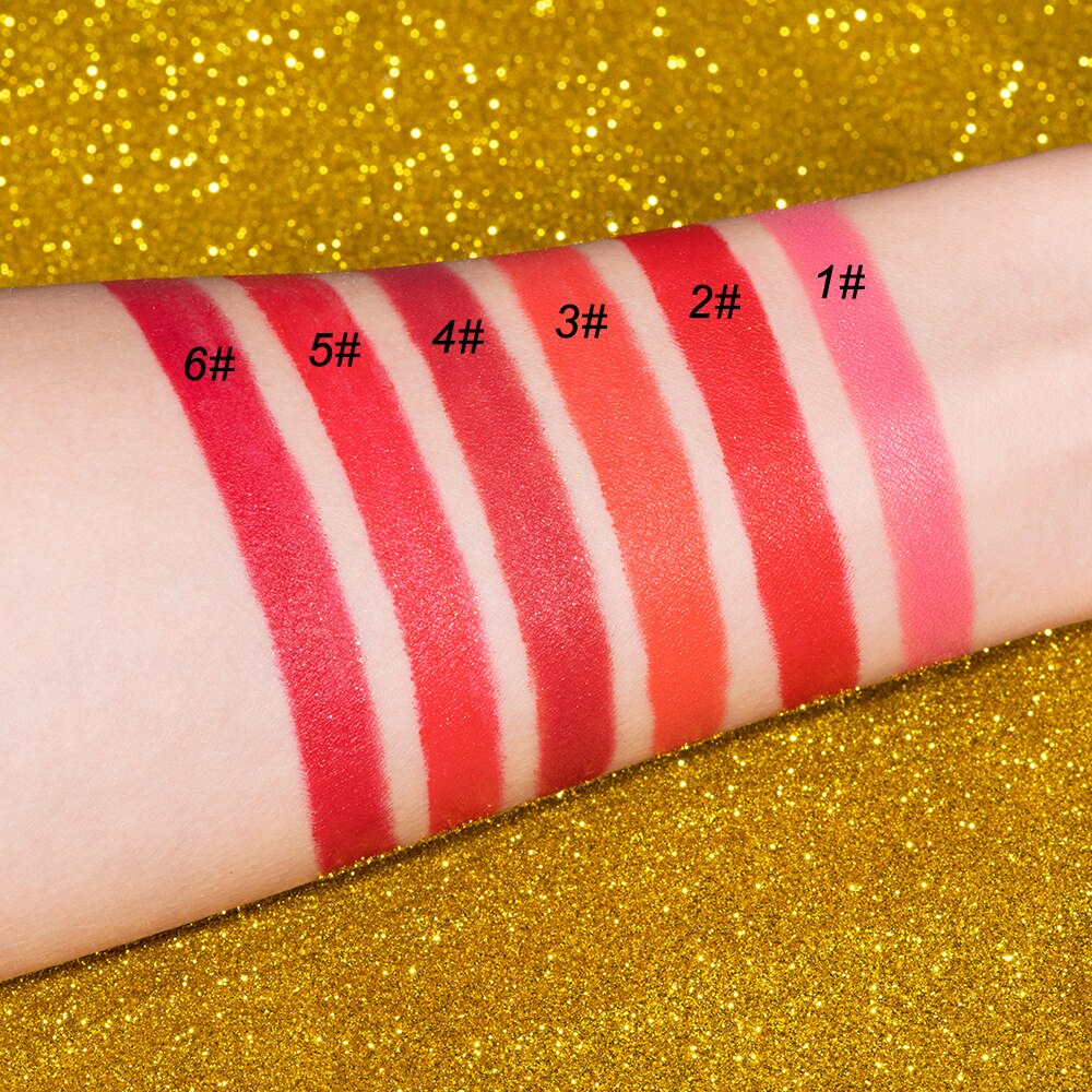 Glitter Lipstick – Moisturising Velvet Matte & Shiny Lip Colour, 6 Shades