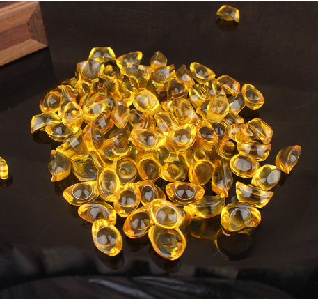 Décoration en cristal de lingot de verre jaune pour table de salon