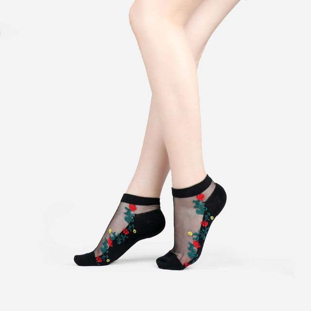 Women's Sheer Lace Mesh Ankle Socks