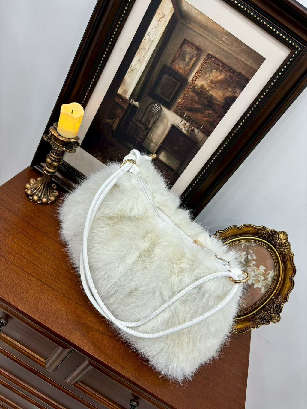 Plush Faux Fur Shoulder Bag