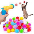 80-teiliges interaktives Katzenspielzeug-Set – Glitzer-Pompons & Ballwerfer
