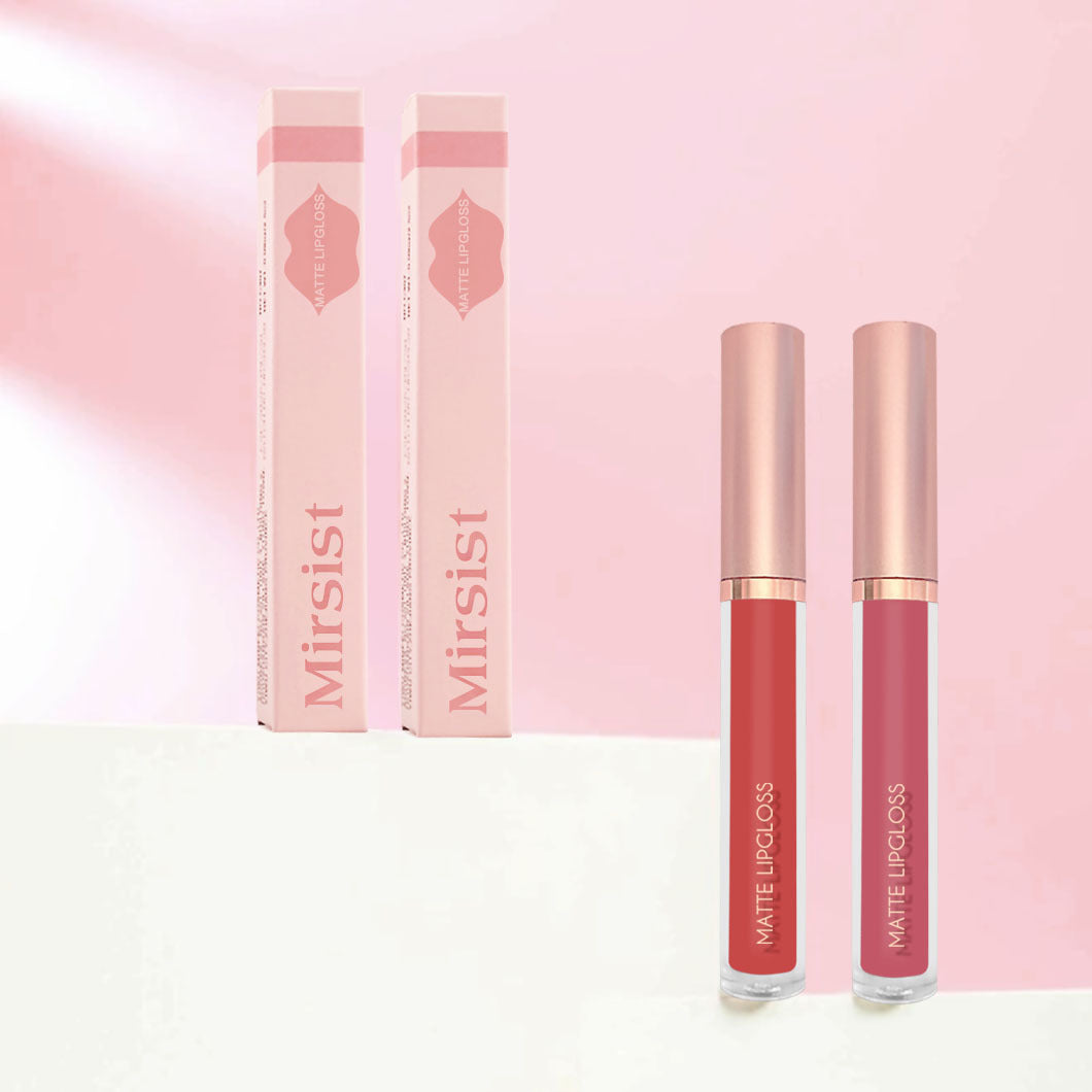 12-Shade Matte Nude Lip Gloss Set – Long-Lasting & Velvet Finish