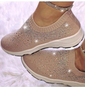 Rhinestone Sock-Style Flat Shoes for Women