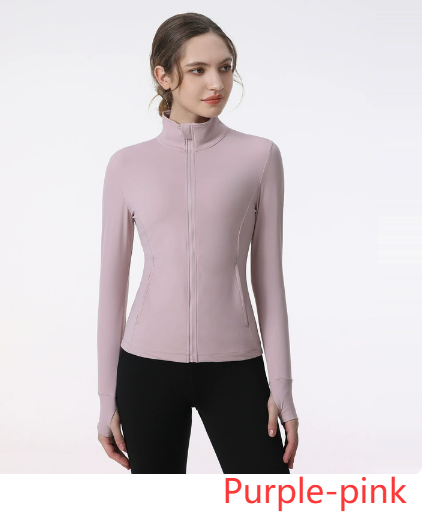 Women's Long Sleeve Zip Sports Jacket – Yoga & Running Activewear