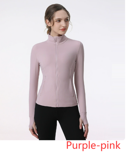 Women's Long Sleeve Zip Sports Jacket – Yoga & Running Activewear