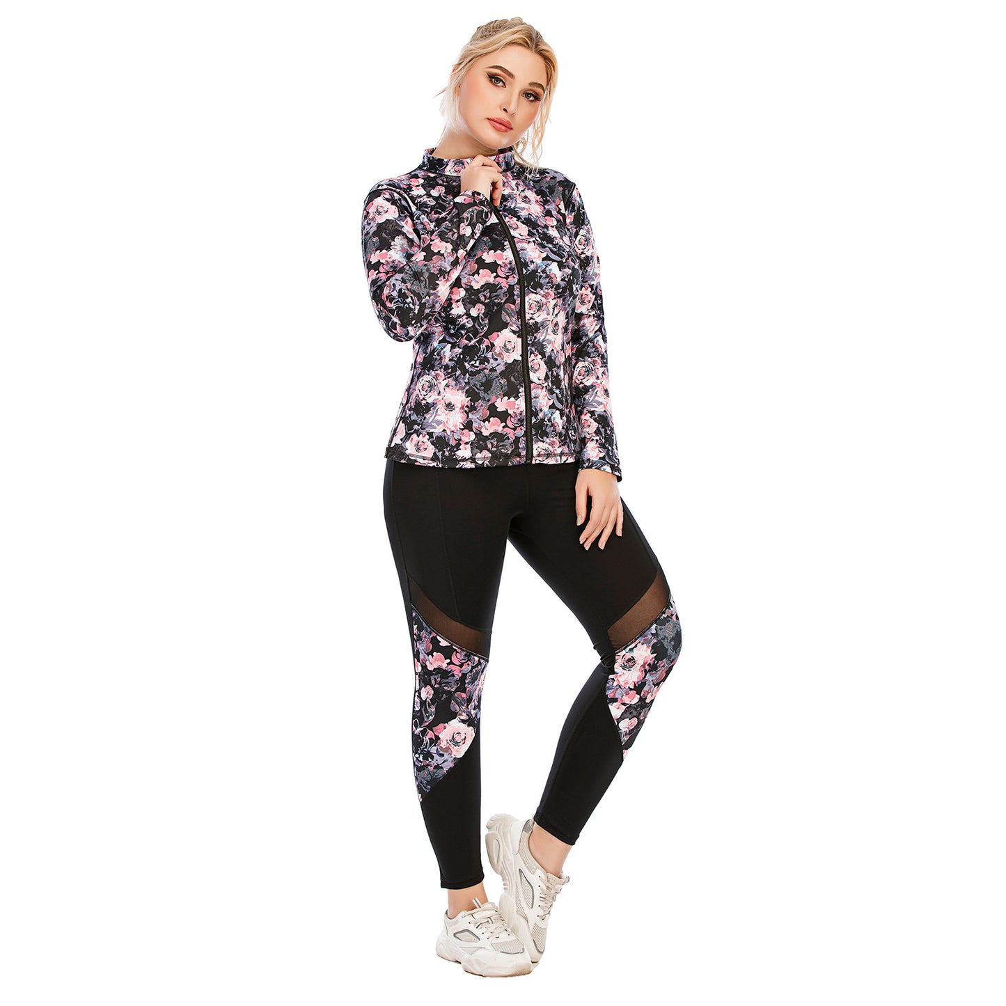 Women's Plus Size Yoga Set — Sports Bra, Top & Pants