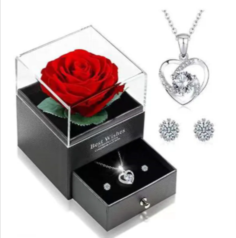 Heart Necklace and Earrings Set