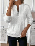 Quarter Zip Pullover Sweatshirt – Textured Cotton-Poly Fleece in 3 Colours | XS–2XL
