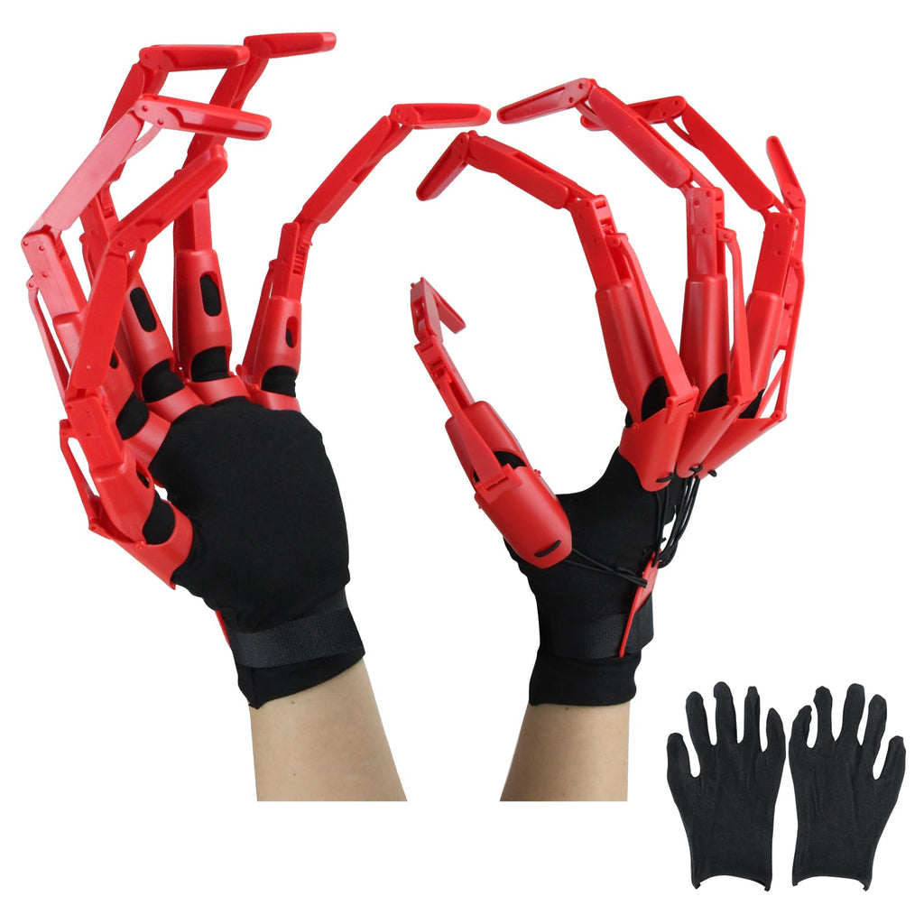 Red Articulated Finger Claws with Gloves