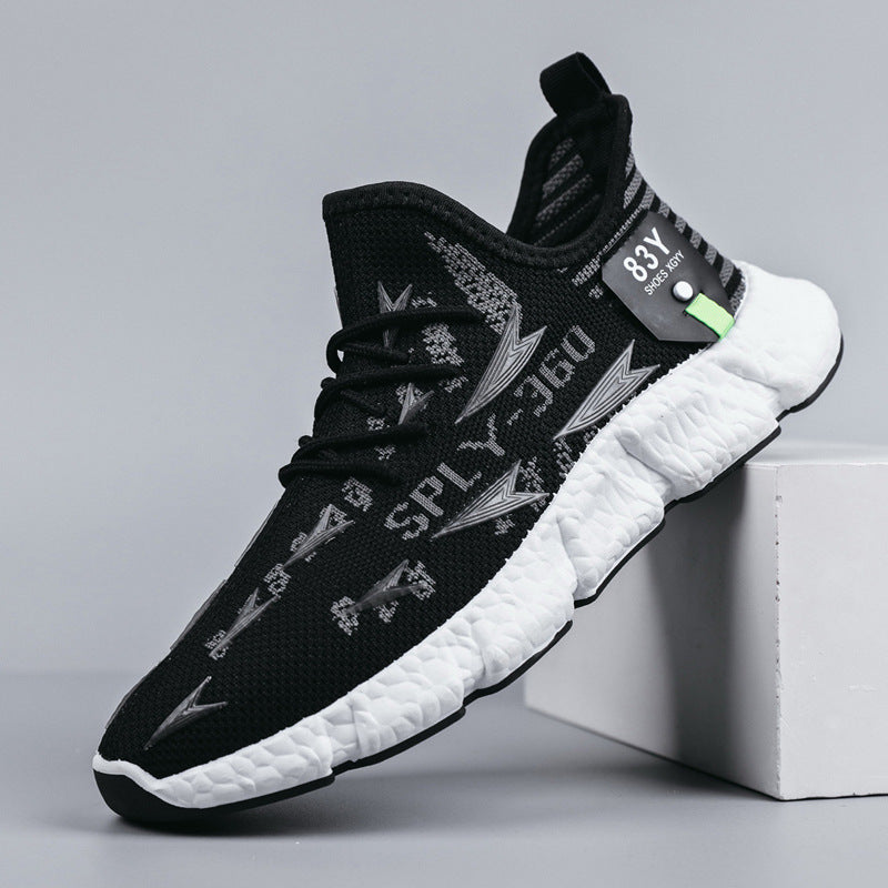 Glow-in-the-Dark Sports Sneakers for Men – Breathable Mesh, EU 39–44