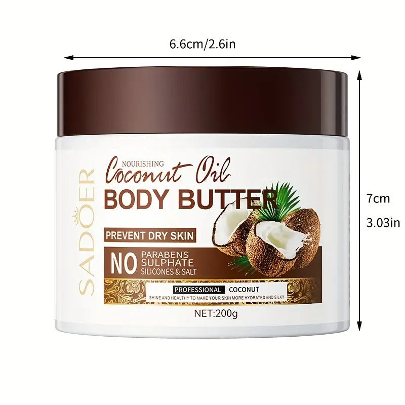 Coconut Body Butter for Dry Skin – Deep Moisturising Cream (200g)