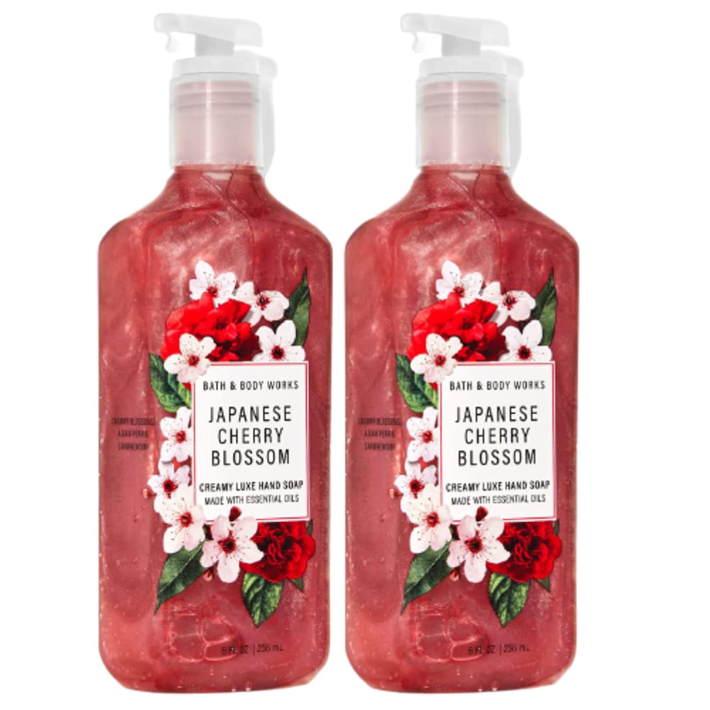 Bath & Body Works Japanese Cherry Blossom Creamy Luxe Hand Soap – Pack of 2 (8oz Each)