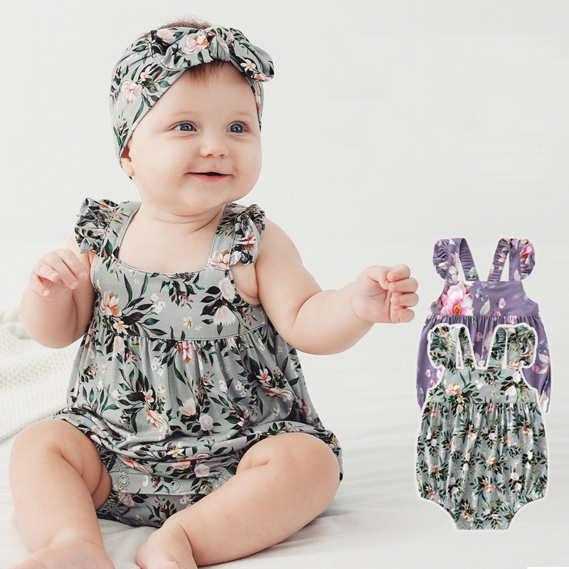 Baby Floral One-Piece Summer Outfit