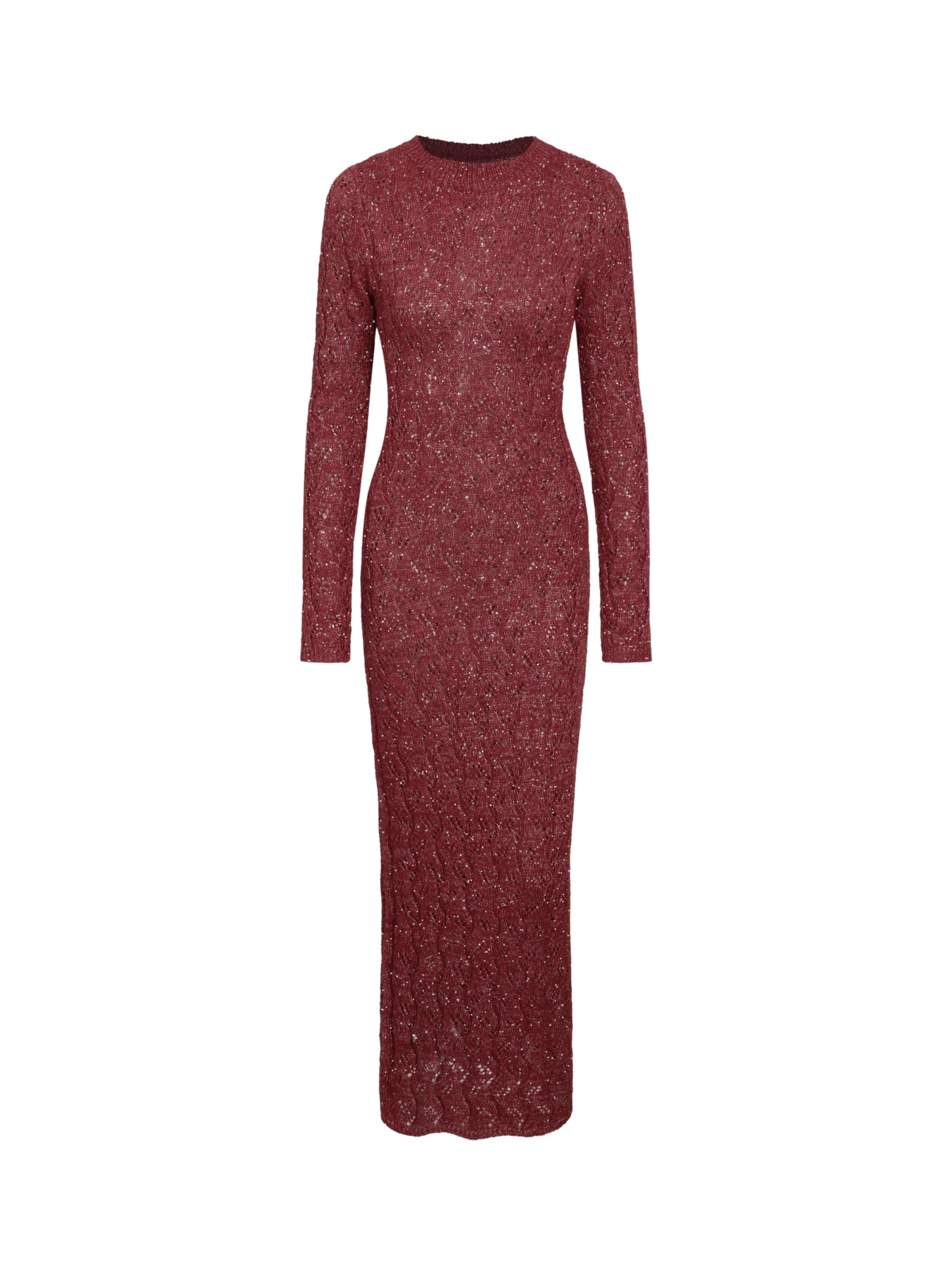 Damen rotes Weihnachtspulloverkleid – Festliches Urlaubspartykleid