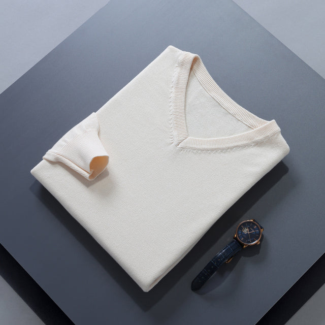 Men's Cashmere-Blend V-Neck Sweater