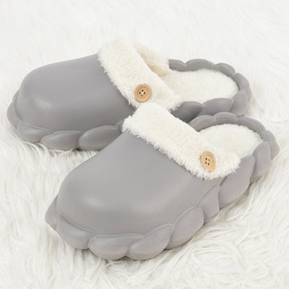 Women's Detachable Waterproof Winter Slippers – Warm Indoor House Shoes
