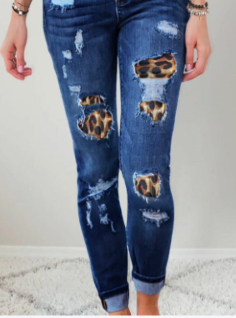 Women's Patchwork Stretch Skinny Jeans