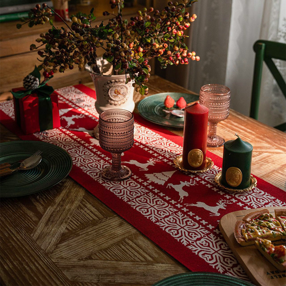 Christmas Table Runner with Tassels