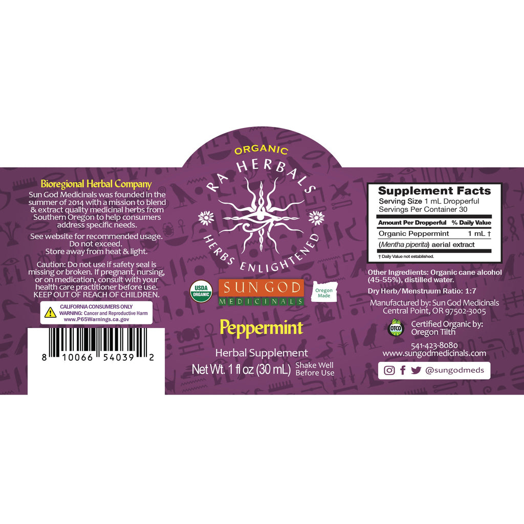 Ra Herbals Certified Organic Peppermint Tincture