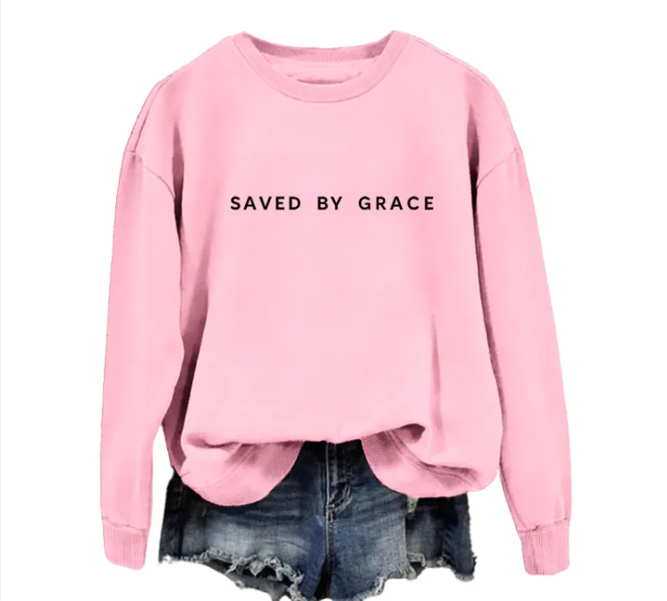 Graceful Faith Pullover Sweatshirt – Women's CVC Cotton Hoodie in 15 Colours