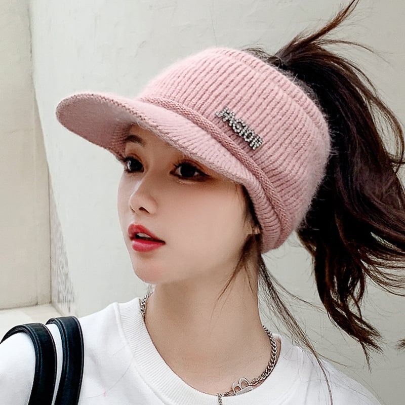 Girls' Thick Knitted Winter Hat | Rabbit Hair Blend Beanie