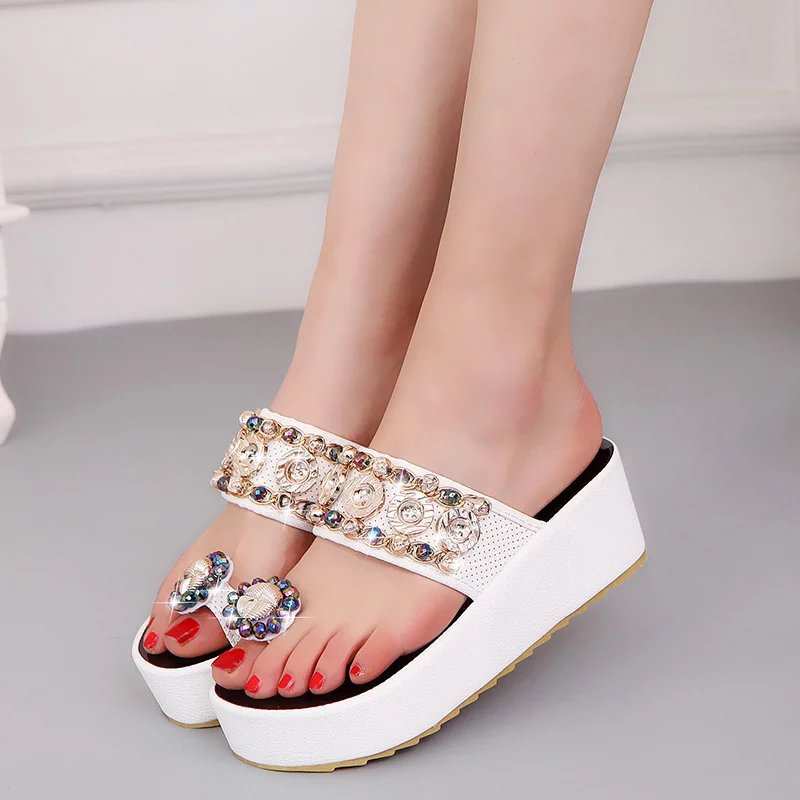 Fashionable Rhinestone Women's Platform Sandals