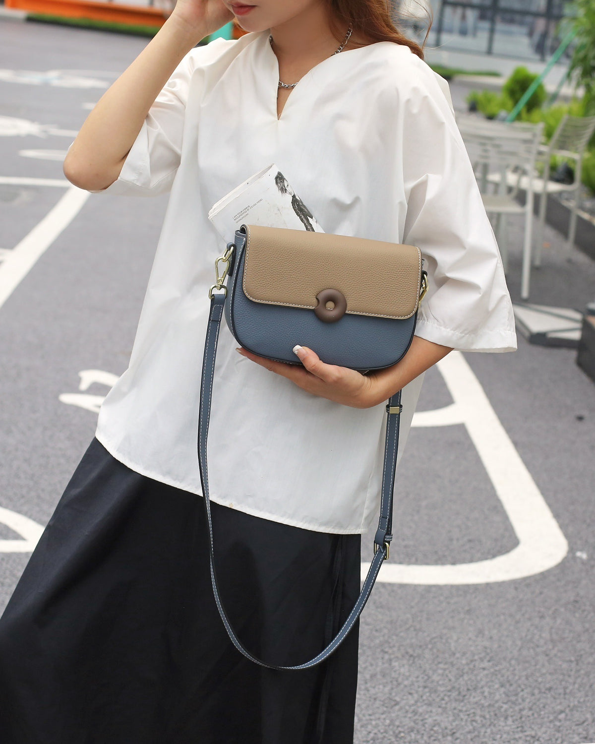 Mini Genuine Leather Saddle Crossbody Bag
