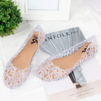 Crystal Jelly Hollow Mesh Sandals