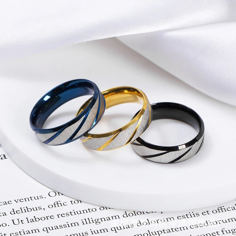 Double Bevel Stainless Steel Ring for Men and Women