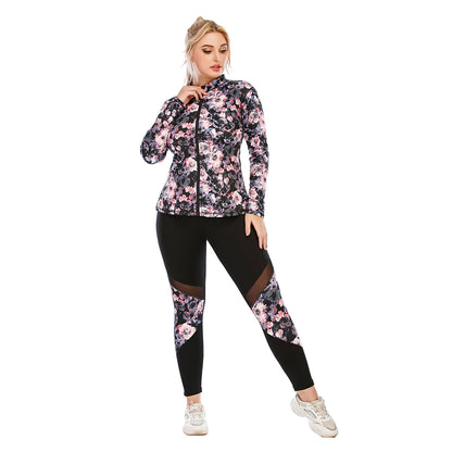 Women's Plus Size Yoga Set — Sports Bra, Top & Pants
