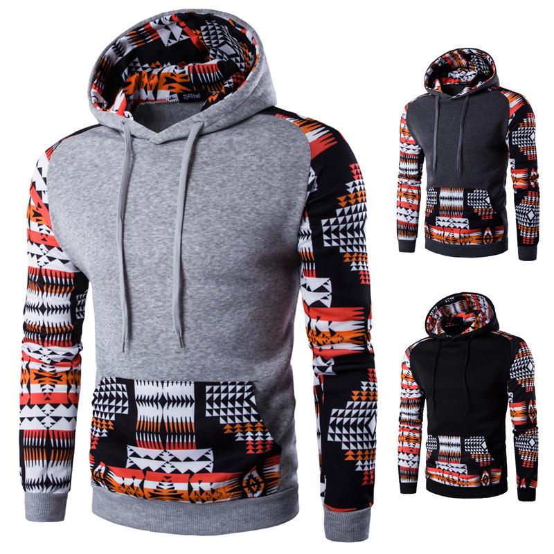 Men’s Patchwork Hooded Sweatshirt