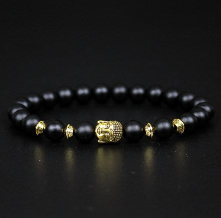 Matte Stone Bead Buddha Bracelet