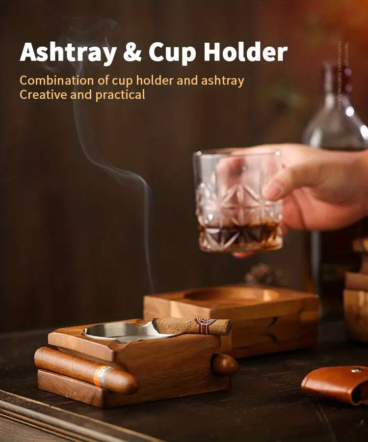 Wooden Cigar Ashtray & Coaster Options