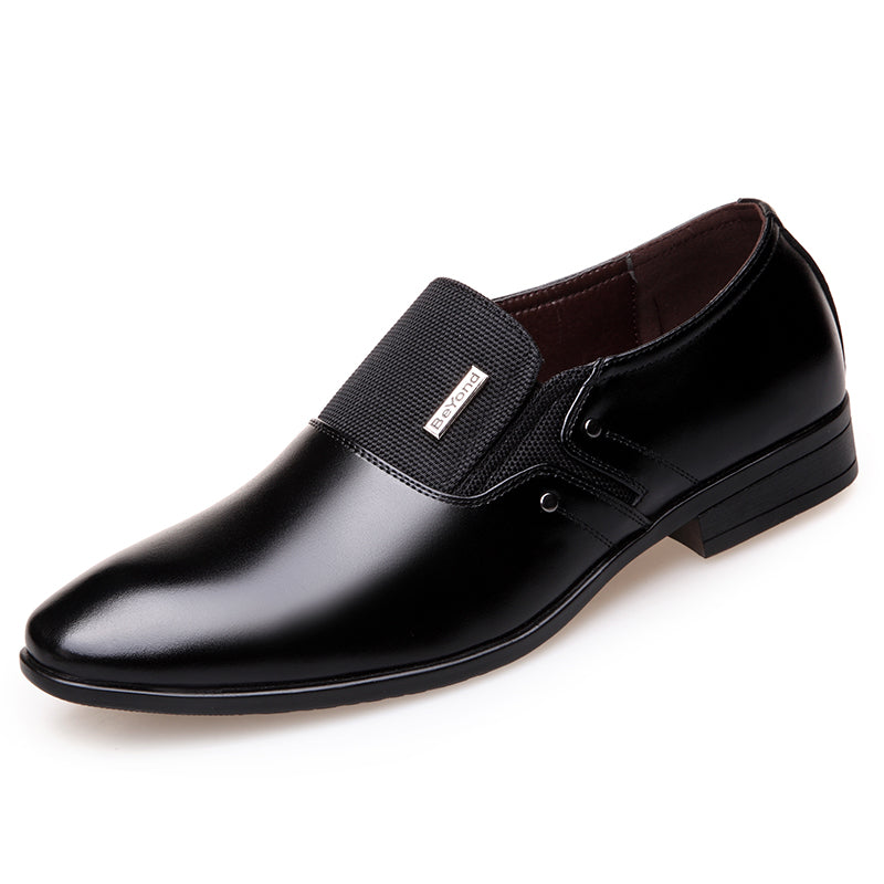 Men's Black Pointed-Toe Leather Shoes