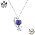 Sterling Silver Astronaut Heart Necklace