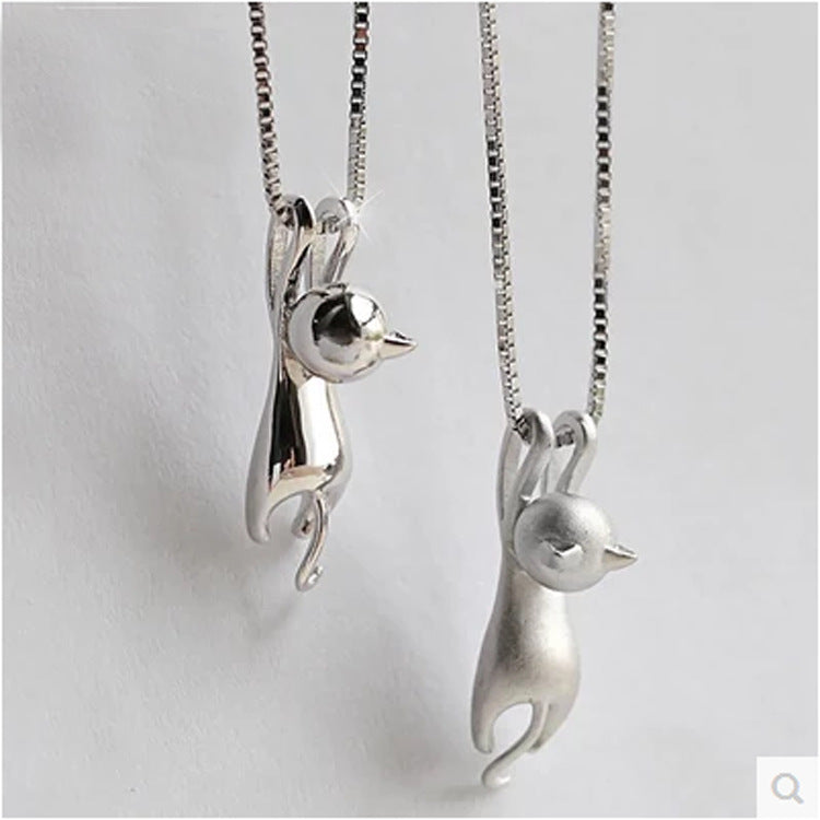 Sterling Silver Cat Pendant Necklace
