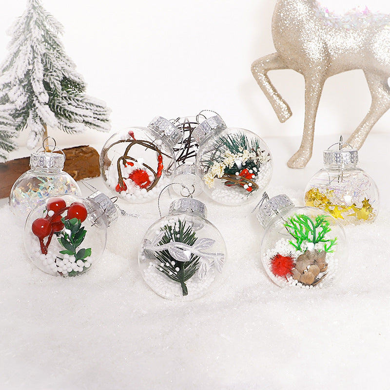 Clear Christmas Bauble Set – 12 x 6cm Tree Ornaments