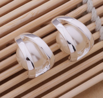925 Silver Pearl Stud Earrings for Women