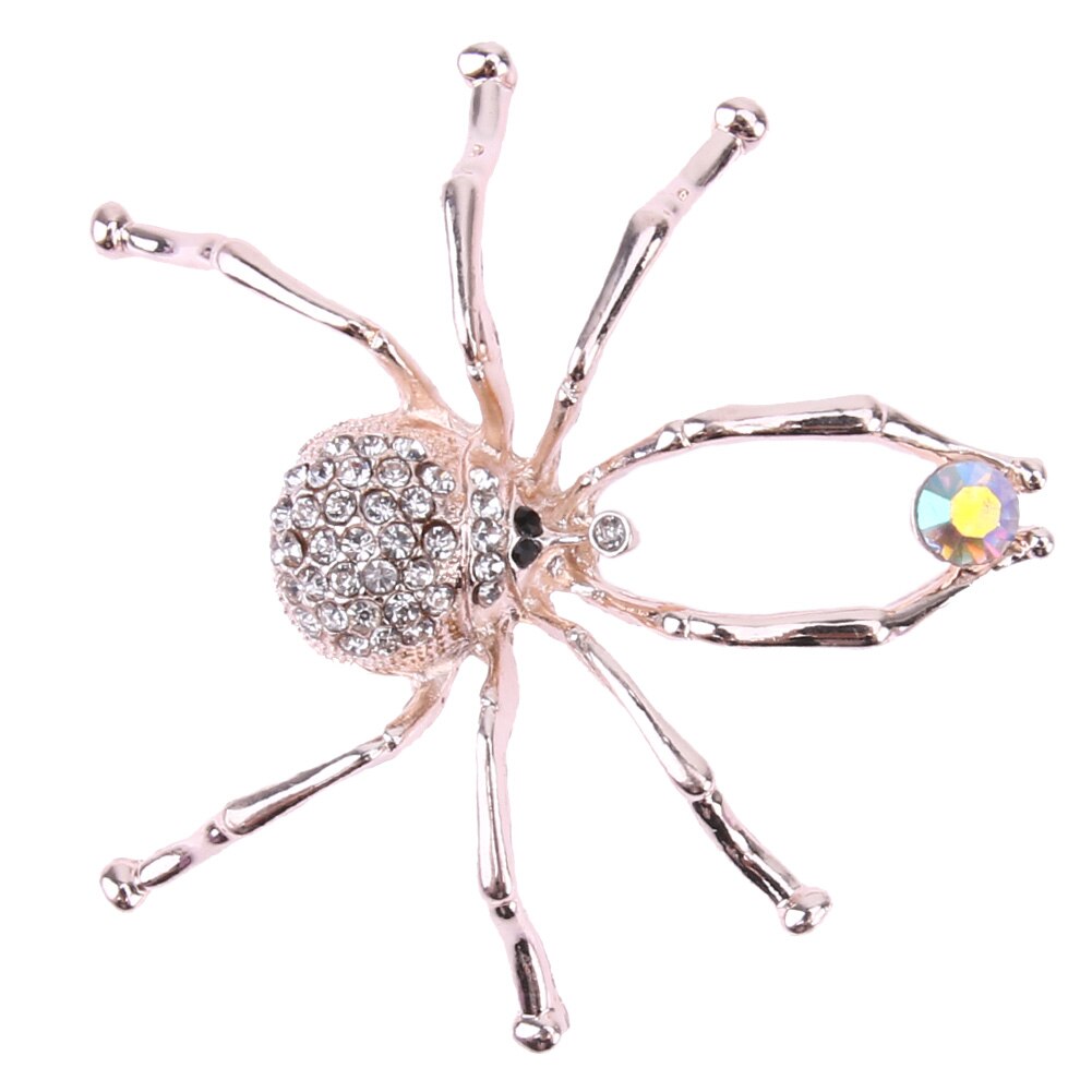 Gem-Effect Spider Brooch