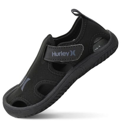 Hurley Kona Toddler Water Shoes - Beach Essentials Girls and Boys Closed Toe Sandals Lightweight Breathable Kids Water Shoes with Non-Slip Sole and Adjustable Straps Outdoor Toddler Swim Shoes