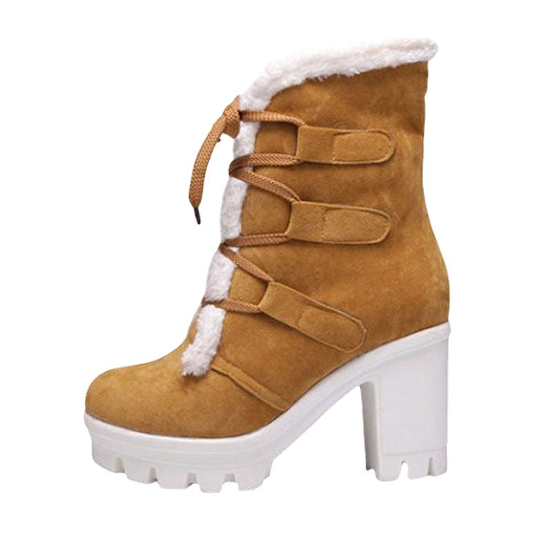 Women's Plush-Lined Chunky Mid-Calf Boots